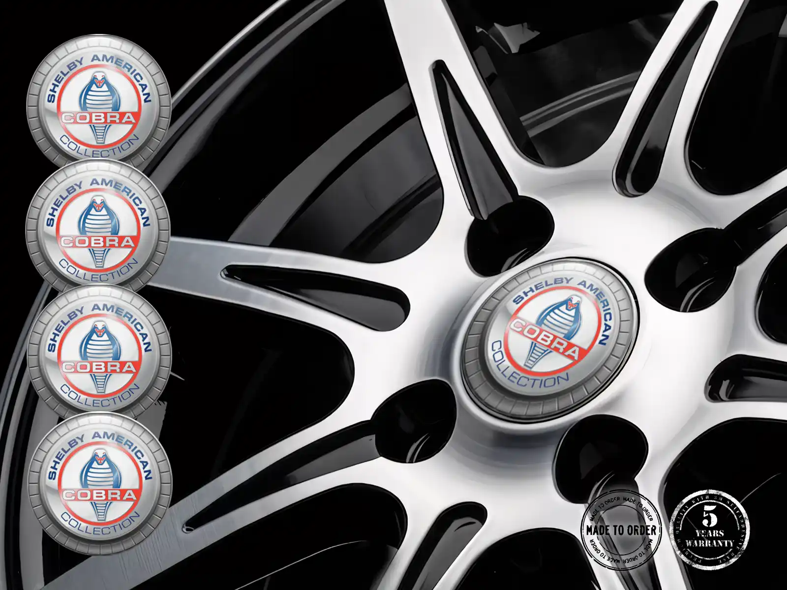 Shelby Calcomanías Bombadas Custom Logos Premium de Aro
